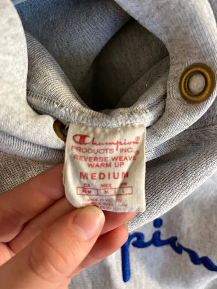 Sweat à capuche, champion gris - photo numéro 3