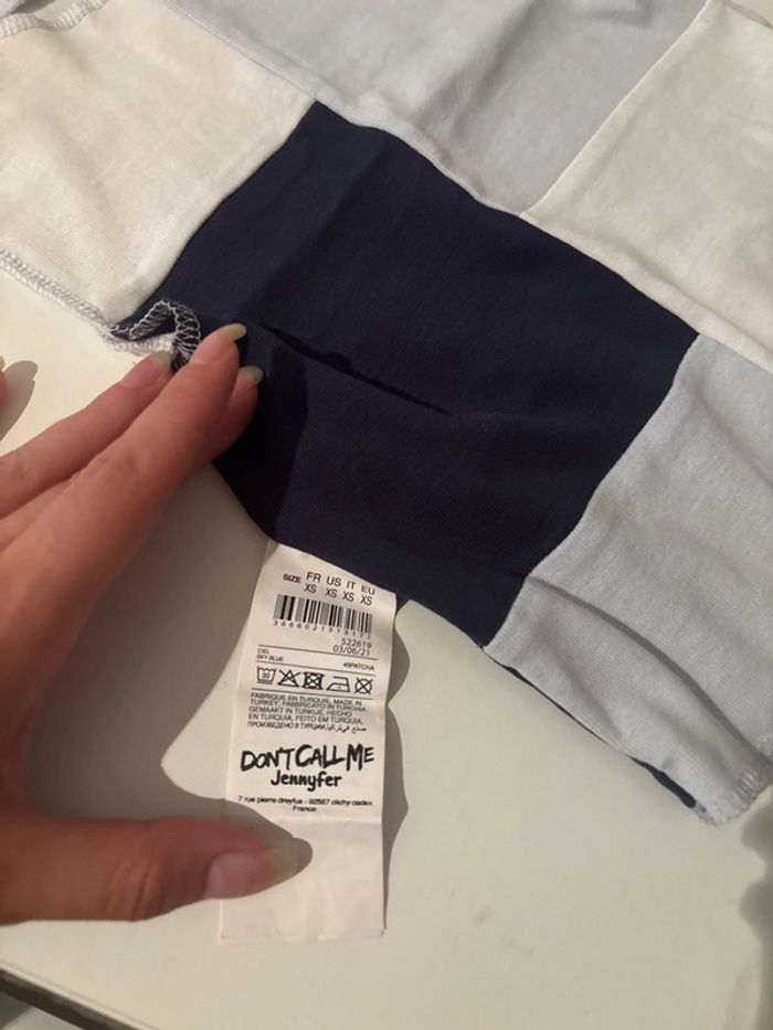 Top réversible bleu et blanc neuf - photo numéro 4