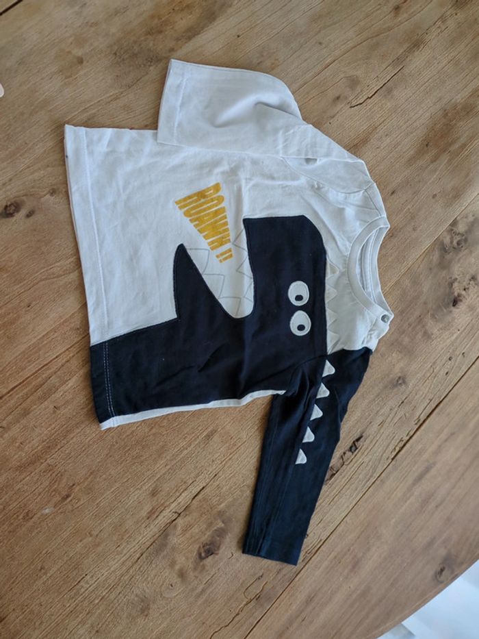 Tee-shirt manches longues 12mois dinosaure - photo numéro 2