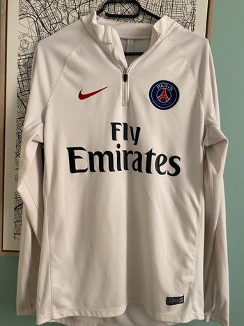 Haut entraînement PSG Nike – blanc Fly Emirates – taille M – officiel
