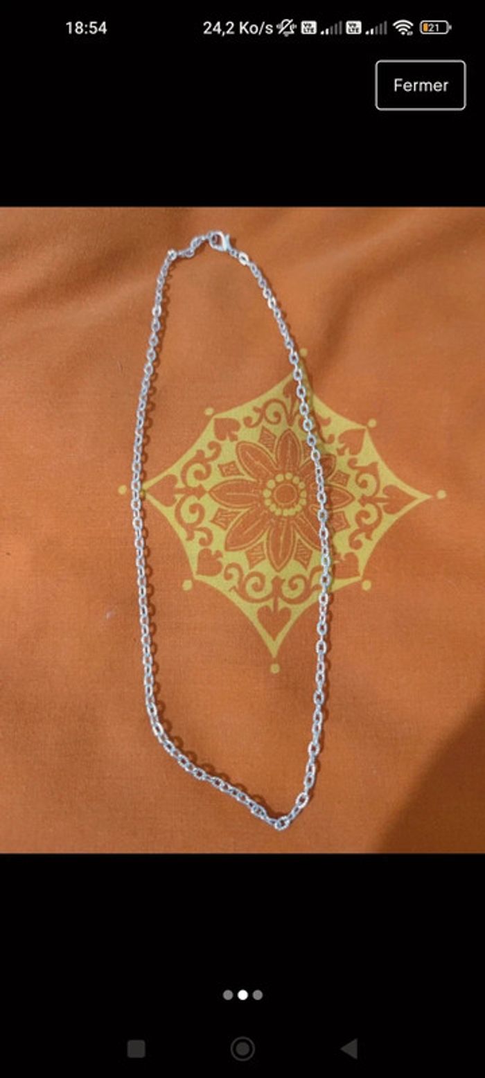Chaine fantaisie métal argenté 46 cm - photo numéro 2