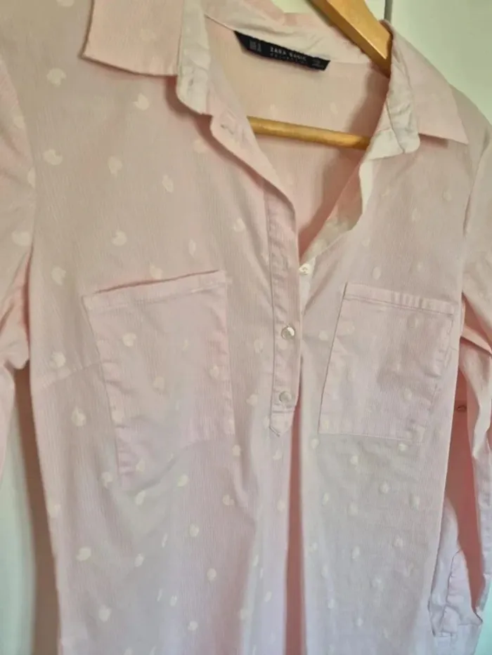 Chemise ZARA cintrée rose poudré à rayures 
🌸 Taille S 36 - photo numéro 3
