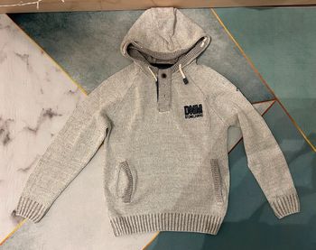Sweat à capuche gris clair 12 ans