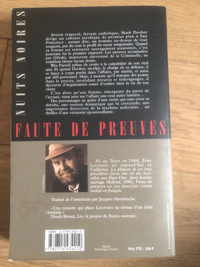 Faute de preuves - John Lescroart - photo numéro 2