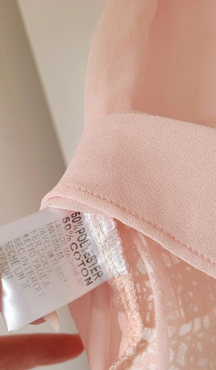 Joli Haut Débardeur rose saumon dentelé Vera & Lucy Taille S - photo numéro 5