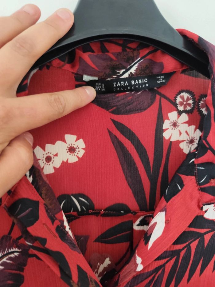 Chemise bordeau et noir taille S Zara - photo numéro 4