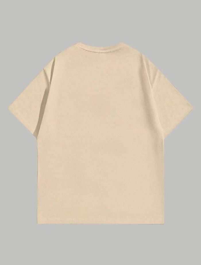 T-shirt beige imprimé tendance - photo numéro 2