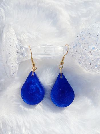 Boucles d'oreilles gouttes bleues