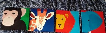 4 Cadres  animaux pour chambre enfant 28cm