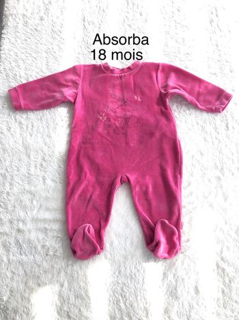 Pyjama velours rose chats Absorba 18m