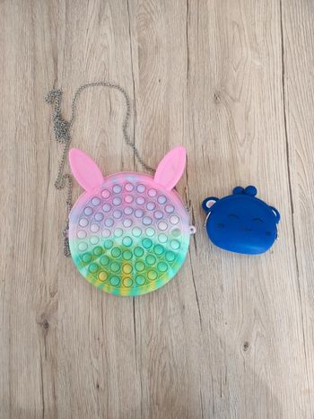 Lot sac et porte monnaie enfant pop-it