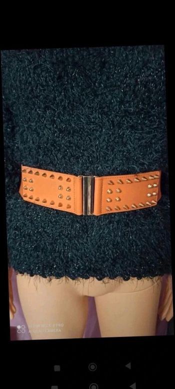 Ceinture Camel clous  dorés élastique 70/90  cm