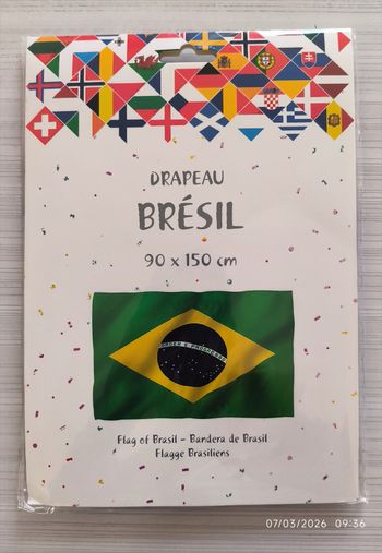 Drapeau Brésil 90 x 150 cm. Fanzone supporter 
