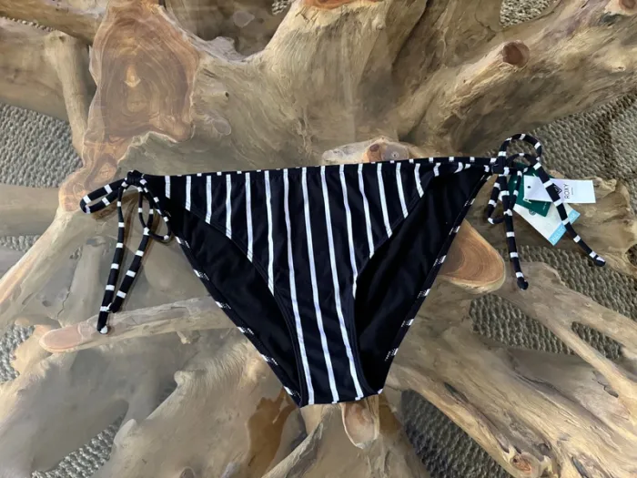 Bas de maillot de bain Roxy ficelles rayé noir blanc - photo numéro 3
