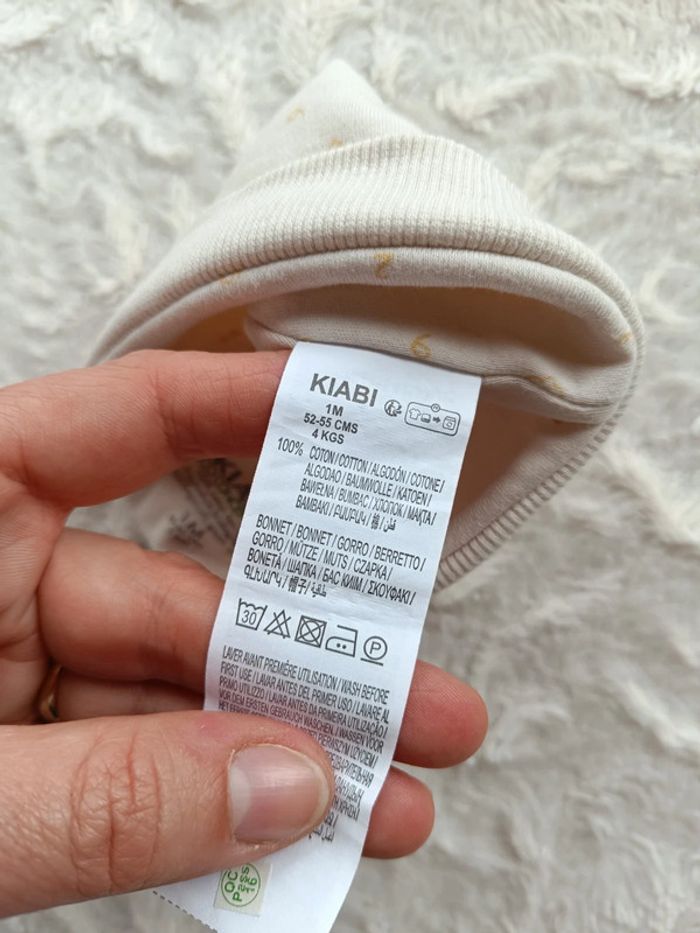 Ensemble 3 pièces (body manches longues+legging avec pied+bonnet) Mixte 1 mois mouton - photo numéro 15