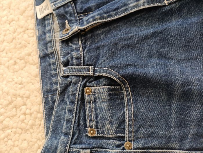 Jean brut taille haute Eunina Usa vintage années 90 coupe droite - photo numéro 3
