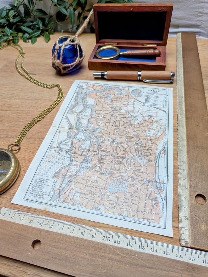 Imprimée en 1914, Halle-sur-Saale, Allemagne, Vintage Authentique (cadre non inclus ) - photo numéro 3