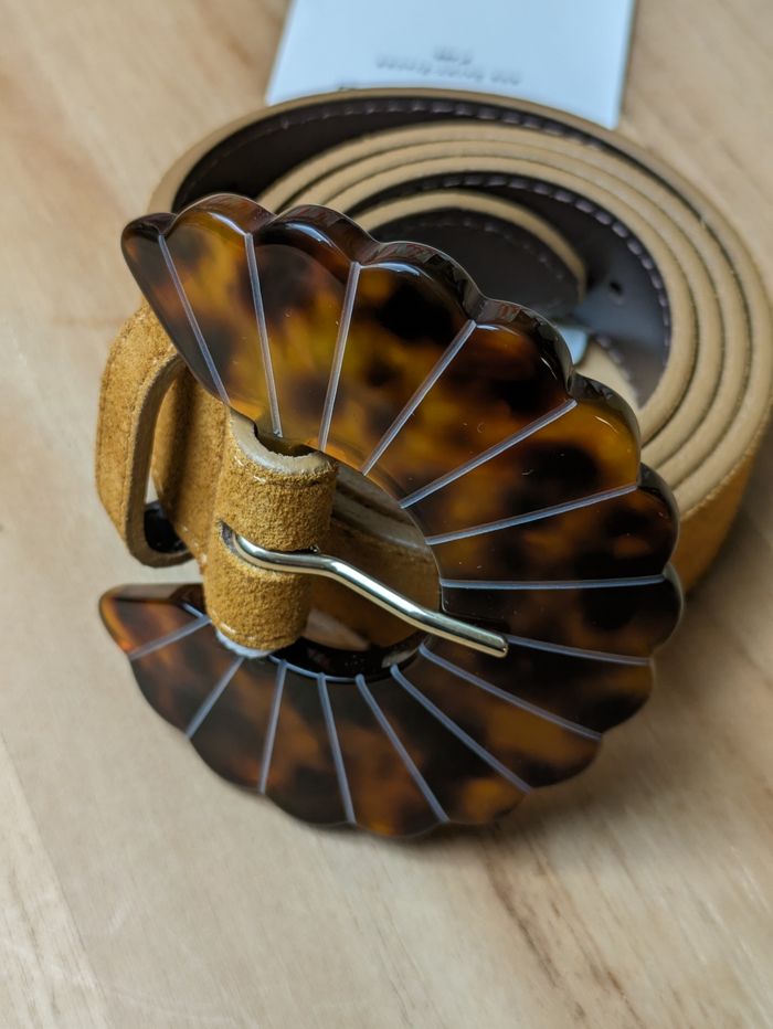 Ceinture en croûte de cuir Sezane colori tabac écaille T80 - photo numéro 7
