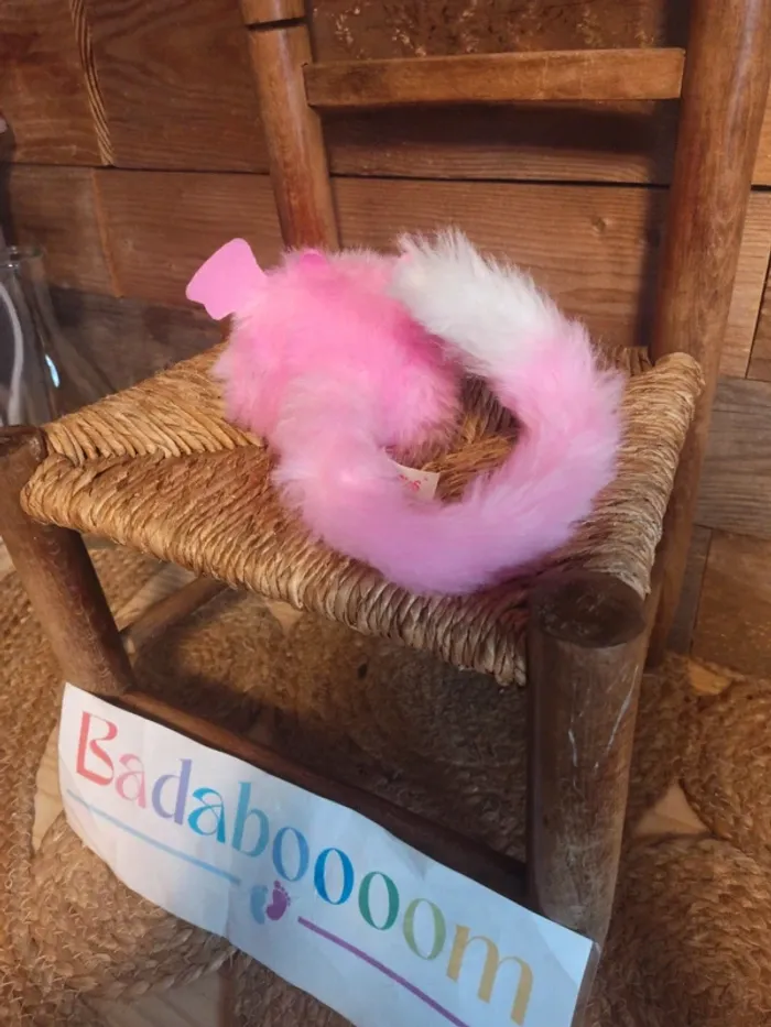 Peluche jouet chat pomsies rose blanc tbe - photo numéro 5