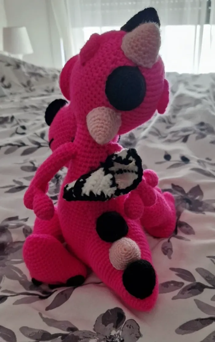 Peluche crochet dragon rose - photo numéro 2