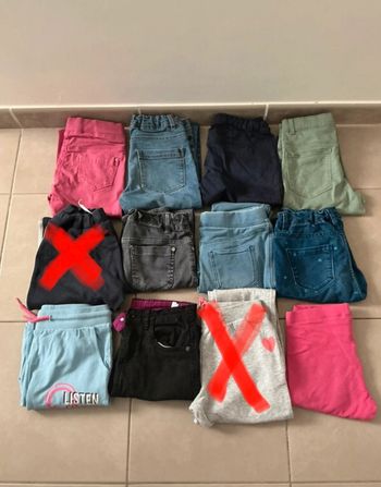 Lot 10 pantalons fille 10 ans