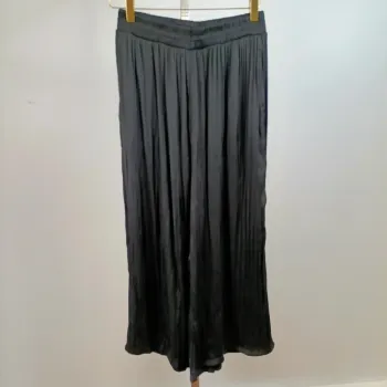 Pantalon large noir plissé taille élastique fluide - taille 42 Manoukian A1389