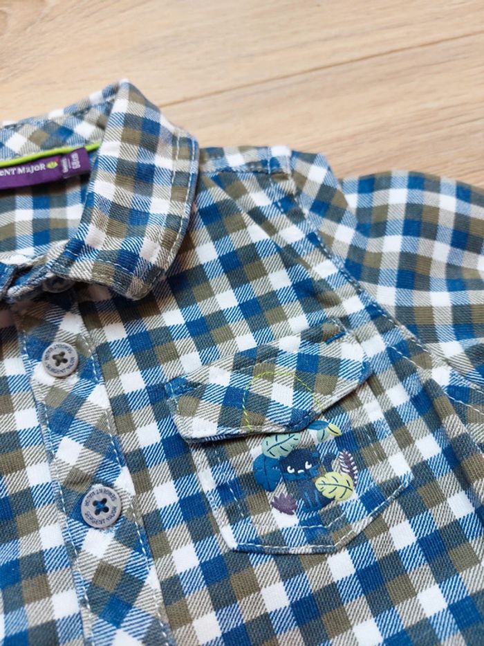 Ensemble garcon chemise à carreaux et pantalon kaki - photo numéro 5