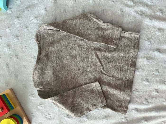 teeshirt manches longues gris inscription devant 6 mois obaibi - photo numéro 9