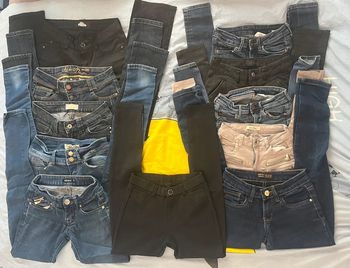 Lot 7 jeans & 4 pantalons T34/XS