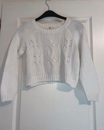 Pull court blanc