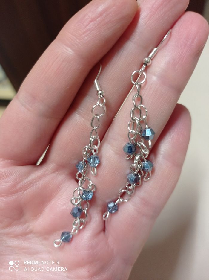 Boucles d'oreilles pendantes fait main neuf - photo numéro 2
