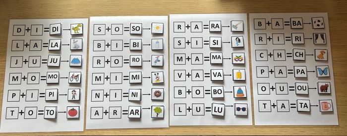 Lot fiches Montessori sur les syllabes