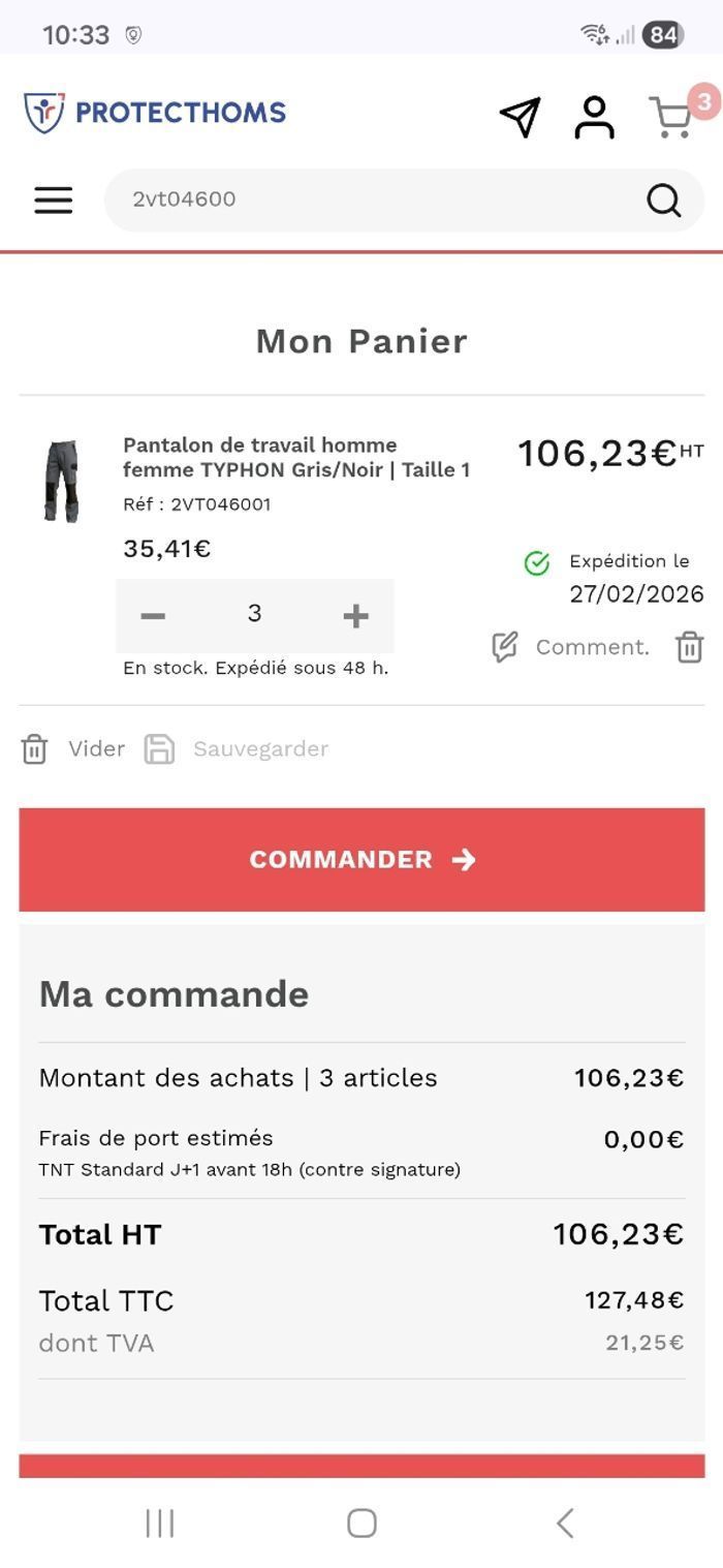 Lot de 3 pantalons de travail neufs avec étiquettes - photo numéro 8