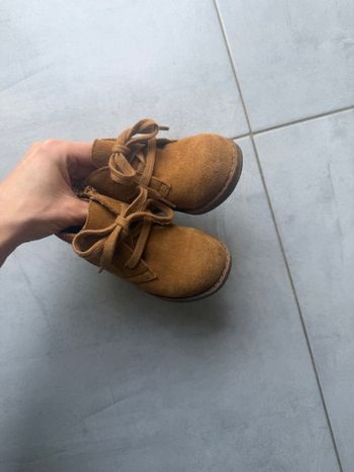 Bottines en suédine camel - Taille 23 - photo numéro 2