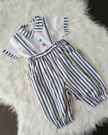 Ensemble marin rétro vintage marine et blanc 23 mois