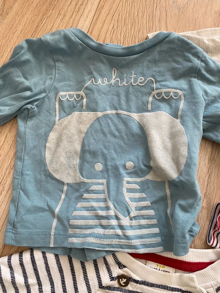 Lot de 4 tshirts manches longues 3 mois très bon etat okaidi - photo numéro 2