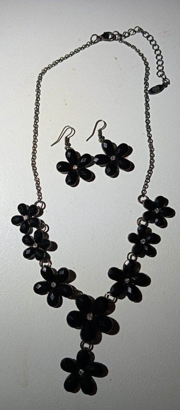 Parure fleurs collier + boucles d'oreilles - photo numéro 3