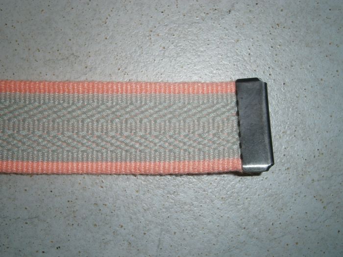 Ceinture beige liseré saumon 108 cm - photo numéro 3