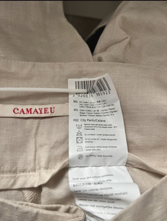 Pantalon Camaïeu  lin/coton femme taille 42 - photo numéro 9