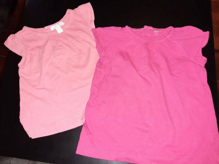 t-shirt lot été 18 mois rose uni obaibi Kiabi bébé fille basique
