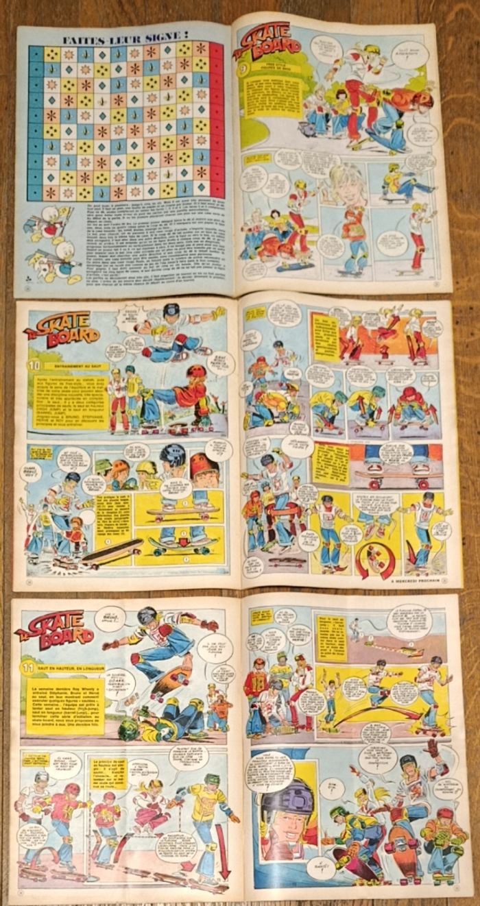 Rare Lot 11 Journaux de Mickey Série complète leçons de Skate 1978 vintage - photo numéro 5