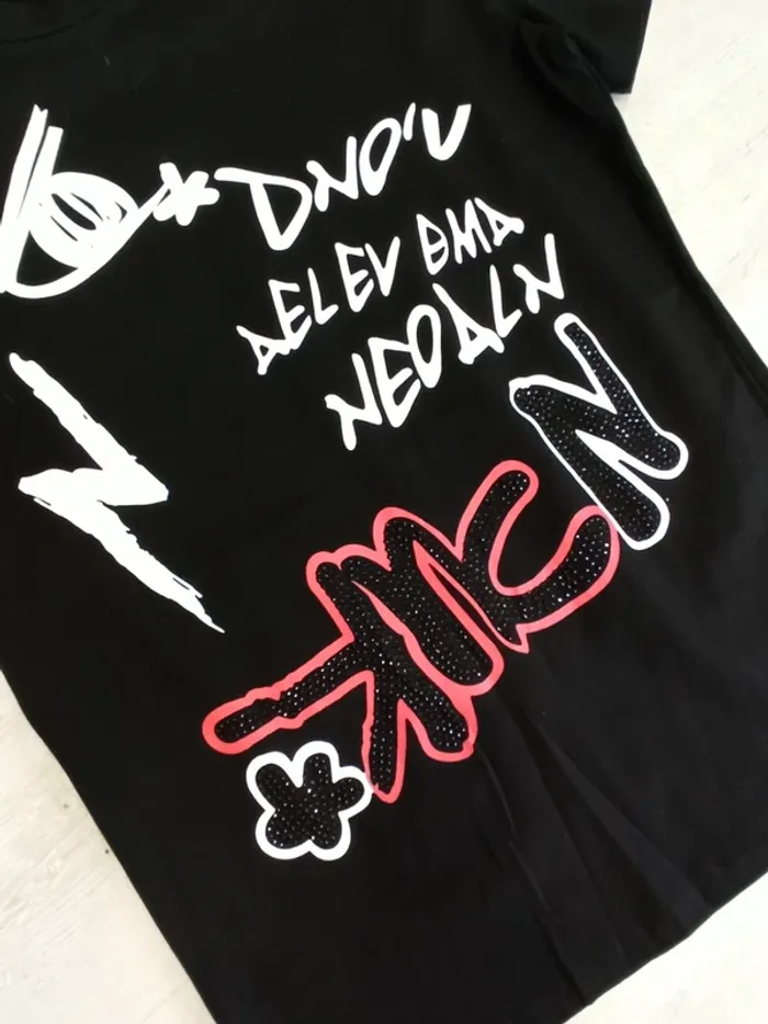 Tee shirt noir rouge et blanc homme L - photo numéro 2