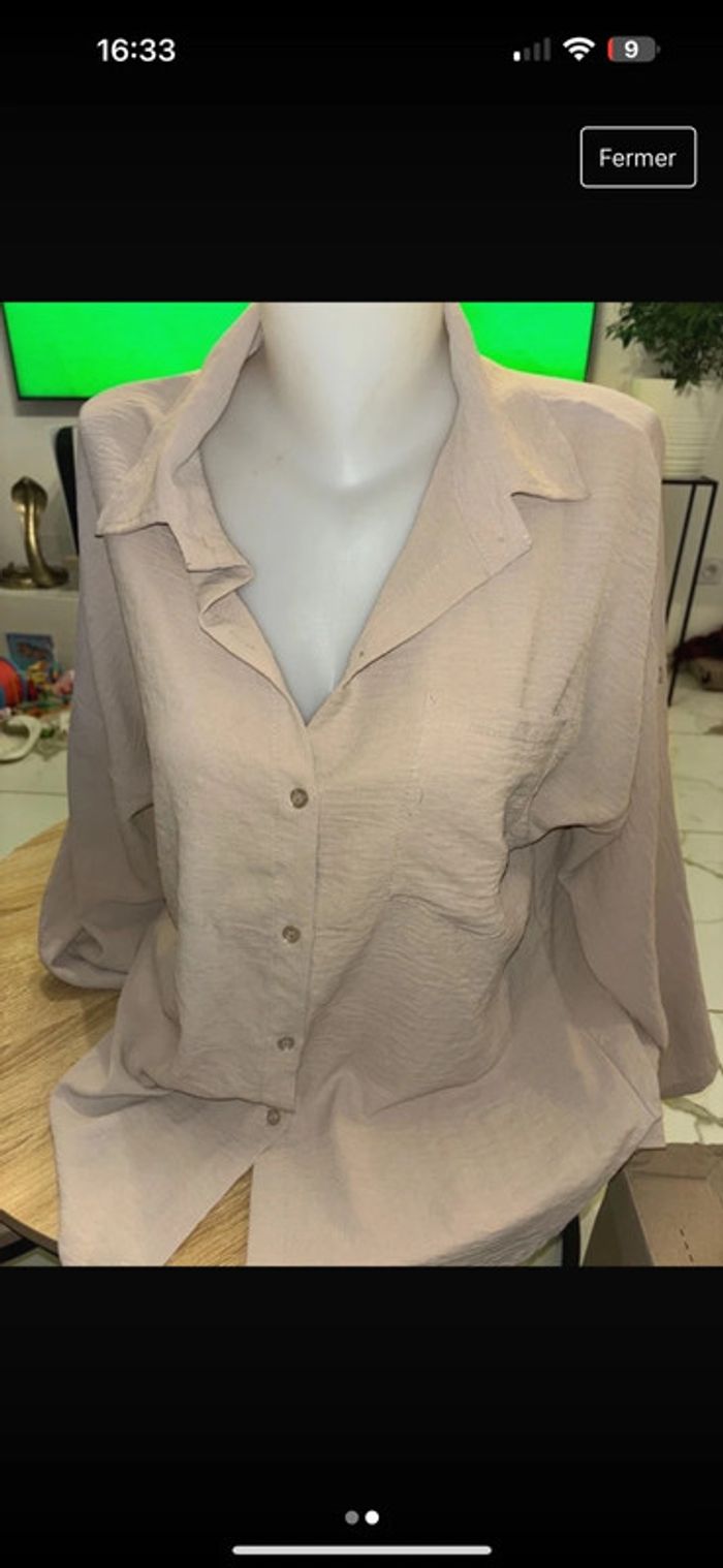 Chemisier chemise crème beige femme taille XL