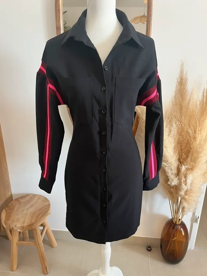 Robe noire façon chemise Impérial - photo numéro 3