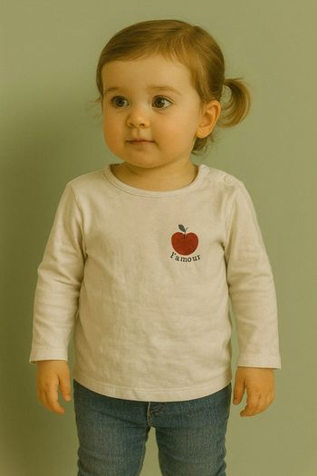 T-shirt blanc pomme Kiabi
