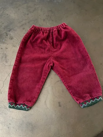 Pantalon velours rouge 12 mois