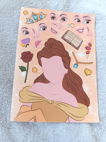 Puzzle stickers princesse disney la belle et la bete