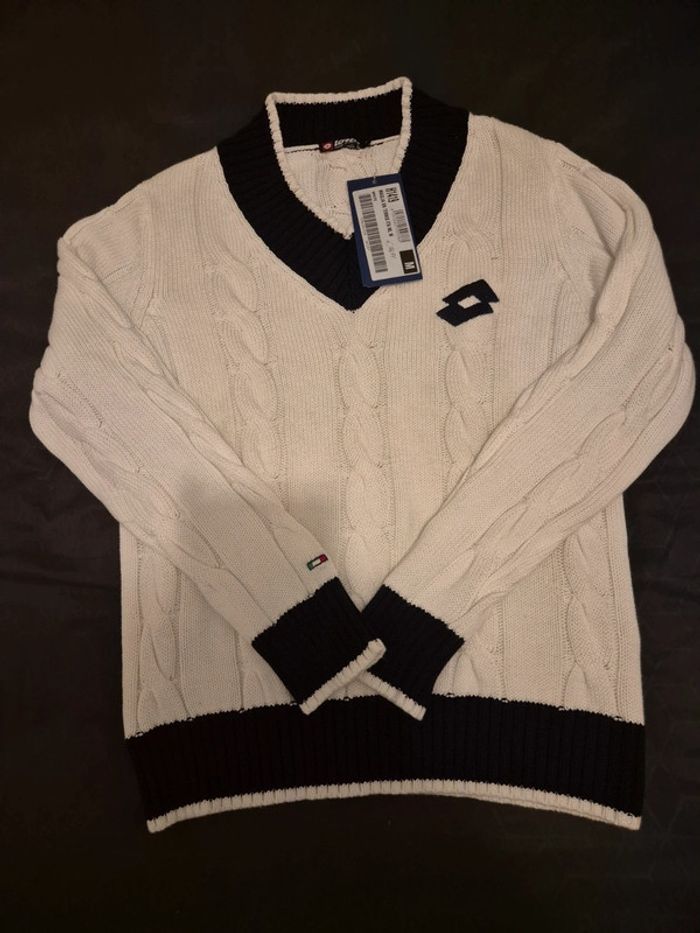 Pull neuf Lotto blanc et marine taille L