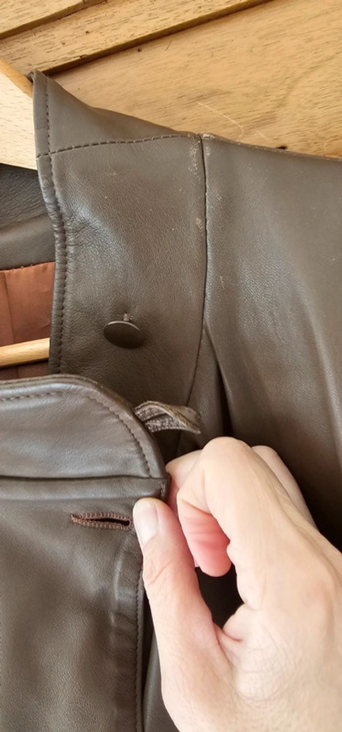 Long manteau cuir André Sales taille 38 - photo numéro 8