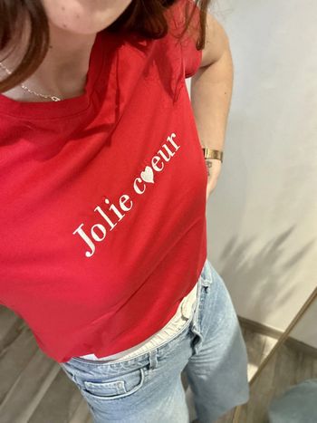 T-shirt rouge "Jolie coeur" taille S NEUF
